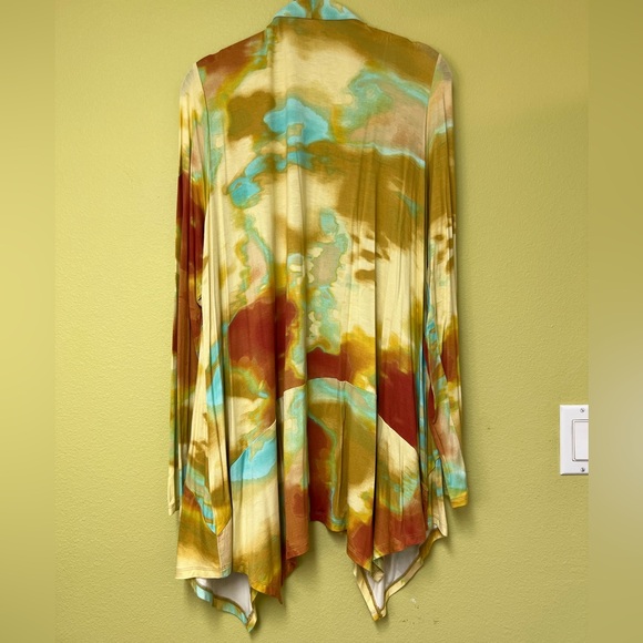 LOGO by Lori Goldstein Yellow and Green Cardigan - Picture 11 of 11